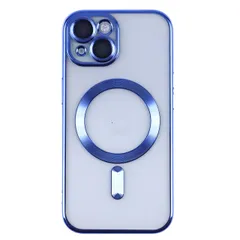 iPhone15 Plus ケース アイフォン15 プラス  メタリック カメラ レンズ カバー ケース 【Color】 ブルー