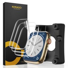 【3枚組】 ガイド枠付き NIMASO フィルム 45mm Apple Watch series 9 / 8 / 7 対応 apple watch 9 / 8 / 7 用 保護フィルム 貼り付け簡単 アップルウォッチ 用 NSW23J808