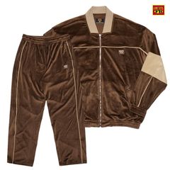 FB COUNTY VELOUR SET UP【BROWN】(エフビーカウンティ メンズ  ベロア セットアップ トラックジャケット ロングパンツ ベルベット ロゴ)