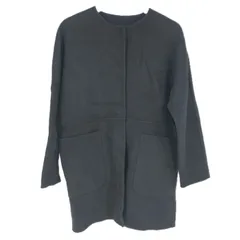 united arrows グリーンレーベル リラクシング ノーカラー リバーシブル コート ウール ブラック×ネイビー サイズ36(XS-S相当) レディース
