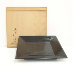 ヒロ　茶道具　京塗　鈴木表朔作　松絵　千菓子盆　四方盆　共箱　C　7053 Yahoo!オークション -「鈴木表朔」(盆) (漆芸)の落札相場・落札価格