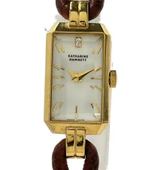 【美品/新品電池】キャサリンハムネット 1Pダイヤ レディース 腕時計 ドレス レディース KATHARINE HAMNETT キャサリンハムネット | タイム