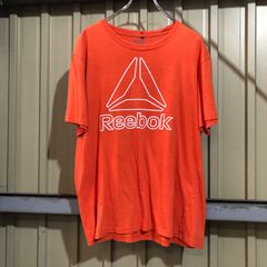 379 Reebok ロゴTシャツ リーボック L オレンジ  プルオーバー 夏 ホワイト 古着卸 アメリカ仕入