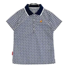 サイズ：M LE COQ GOLF ルコックゴルフ  半袖ポロシャツ 総柄 ネイビー系 [240101500838] ゴルフウェア レディース ストスト