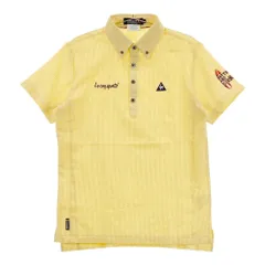 サイズ：L LE COQ GOLF ルコックゴルフ  シアサッカー 半袖ポロシャツ ボタンダウン ギンガムチェック柄 イエロー系 [240101334814]# ゴルフウェア メンズ ストスト