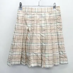 ◇ Θ repipi armario レピピアルマリオ チェック柄 ミニ丈 プリーツ スカート サイズM ベージュ系 レディース E  【1408220040568】