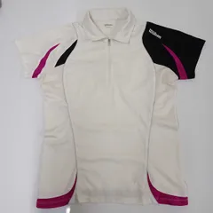 ウイルソン ハーフジップ ドライシャツ 吸収速乾 プラシャツ 半袖シャツ バドミントン テニスウエア M ホワイト レディース Wilson