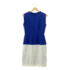 YOKO CHAN / ヨーコチャン | バイカラーノースリーブ スリット ワンピース | 36 | ブルー/ホワイト | レディース