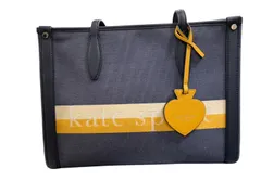 ♪1725 Kate spade  ケイトスペード トートバッグ マーケット ネイビー イエロー 中古美品