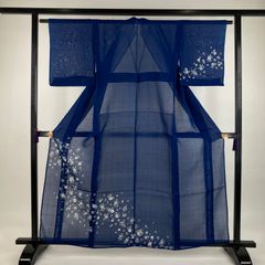 A5 夏物 花模様 青色 絽 紗 薄物 正絹 付下げ 着物 K263 A5 夏物 花模様 青色 絽 紗 薄物 正絹 付下げ 着物 K263 - メルカリ