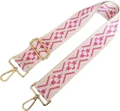 Purroo ショルダーストラップ バッグ用 太め ショルダーベルト 後付け 単品 ショルダー紐 付け替え 調節可能(ピンク)