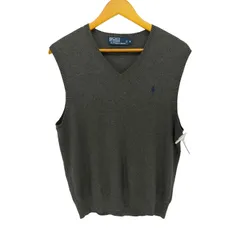 ポロバイラルフローレン Polo by RALPH LAUREN PIMA COTTON ポニー刺繍 Vネック コットン ニット ベスト メンズ import：M 