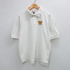 XL/古着 半袖 ポロ シャツ メンズ 90s ディズニー ミッキー 鹿の子 コットン 白 ホワイト 25sep03 中古 トップス