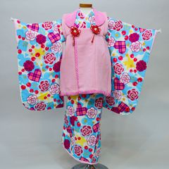 松田聖子ブランド 七五三 3歳.着物.被布.女の子セット巾着 髪飾り 草履 