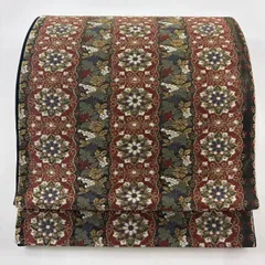 袋帯 美品 秀品 華文 葡萄 金糸 茜色 六通 正絹 【中古】
