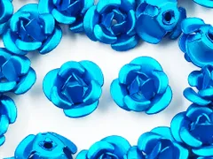 アルミ薔薇　ライトブルー　7mm100個　ハンドメイド　パーツ　AP1364