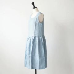 not PERFECT LINEN | Loose linen sleeveless summer dress (swedish blue) size S | 총길이 95cm 리투아니아 린넨 드레스 원피스