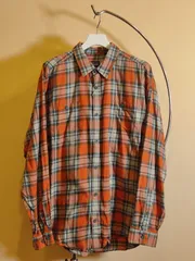 patagonia/オーガニックコットン/長袖シャツ/ネル/チェック/オレンジ