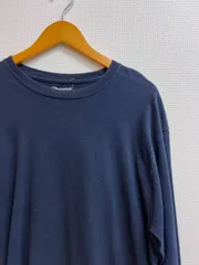 古着　L　Champion　長袖Tシャツ　ネイビー　ロンティー　ロゴ刺繍