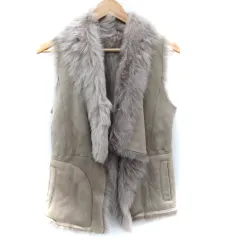 ボディドレッシングデラックス BODY DRESSING Deluxe ムートンコート ベスト ミドル丈 前開き ショールカラー 38 M ライトベージュ /SM9のサムネイル