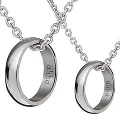 aliba ペアネックレス プレゼント カップル サージカルステンレス 金属アレルギー対応