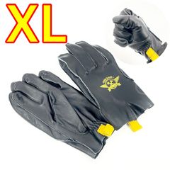 ワイケーショップ ブラック☆レザーグローブ 牛皮☆バイク チョッパー ボバー トラッカー ykshopb ykshopo