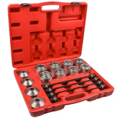 PLEAVIT プルスリーブキット ブッシュ ベアリング 除去 取り外しツール マウント 28点セット (赤) [レッド]