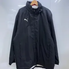 PUMA プーマ ナイロンジャケット ベンチコート 中綿 アウター ワンポイント刺繍 オーバーサイズ ビッグサイズ CHINA製 Lサイズ ブラック ホワイト
