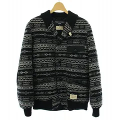 コムデギャルソンオム COMME des GARCONS HOMME gim AD2017 native pattern shawl jacket 中綿ジャケット ノルディック柄 キルティング アウター ブルゾン XS 黒 ブラック HT-J033 /TKのサムネイル