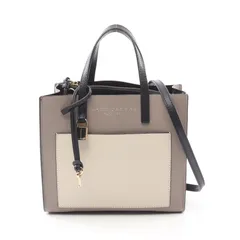 マークジェイコブス MARC JACOBS ハンドバッグ グラインド ミニ トート M0016132 グレー/ホワイト/ブラック レザー 2wayハンド レディース Used A