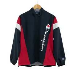 Z1333【新品】チャンピオン　ウィンドブレーカージャケット　メンズ　L　裏地：トリコット起毛　紺×白×赤　ロゴ刺しゅう