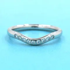 ティファニー カーブドバンドリング/ダイヤ9P#7.5近辺 【無料ギフト  