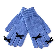 【新品】 [Laisve] ニット手袋 リボン付き レディース 防寒保温 防寒グローブ 防風 高い伸縮性 柔らかい おしゃれ フリース 暖かい プレゼント 自転車 通勤 通学 秋冬 かわいい 1