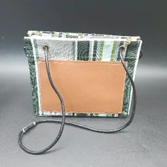 ◇ ROOTOTE ボーダー ストライプ スクエア ミニハンドバッグ グリーン レディース E  【1309250043614】