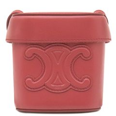 セリーヌ CELINE ショルダーバッグ スモールボックス キュイルトリオンフ カーフ リップスティック ゴールド金具 赤 【中古】