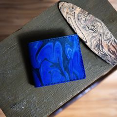 福山レザー 二つ折り財布 ハンドメイド - メルカリ