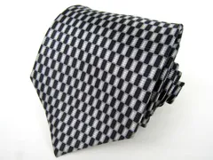 シャルル・ジョルダン ブランドネクタイ 総柄 格子柄 シルク メンズ ブラック CHARLES JOURDAN 【中古】