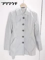 ◇ COMME CA DU MODE コムサデモード ウエストベルト付き 長袖 ステンカラー コート サイズ11 ライトブルー系 レディース 【中古】 【1002798899926】