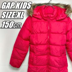 【国内古着】GAP KIDS　ギャップキッズ　ファー付き中綿コート　サイズ表記XL　150㎝　女の子　ショッキングピンク