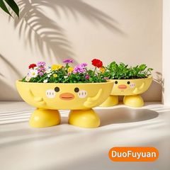 鉢植え 植木鉢 プランター プラントポット フラワーポット ガーデニング プラスチック 屋内 屋外 インテリア 庭 玄関 ヒヨコ型 黄色