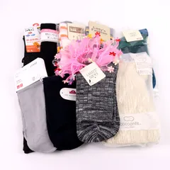 ユニクロ他 靴下 9点セット 未使用 クルーソックスなど まとめて 大量 レディース UNIQLO etc. 【中古】