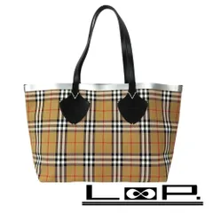 ■未使用■　バーバリー リバーシブル ジャイアント トート バッグ チェック キャンバス ベージュ 8006498 【284830】◇のサムネイル