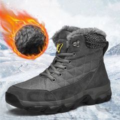 スノーブーツ ハイカット 登山靴 メンズ スニーカー 雪靴 裏起毛 暖かい 防寒 スポーツ 滑り止め シューズ 水 耐滑 超軽量 冬 アウトドア グレー