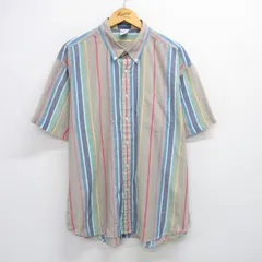 XL/古着 マックレガー 半袖 シャツ メンズ 大きいサイズ ボタンダウン ベージュ他 カーキ ストライプ 25jun23 中古 トップス