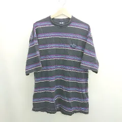 ◇ ⊂ nautica ボーダー 半袖 ボーダー丸首T サイズXL ブラック系 メンズ E  【1507030008390】