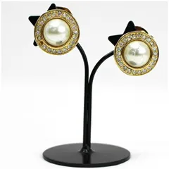 クリスチャンディオール イヤリング ゴールド×オフホワイト フェイクパール