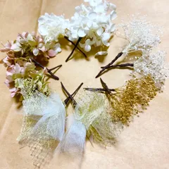 髪飾り　ドライフラワー　ヘッドドレス　ヘアピン　結婚式　卒業式　成人式　前撮り　ウェディング　二次会