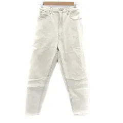 ブラック バイ マウジー BLACK by moussy デニムパンツ ジーンズ ワイドテーパードパンツ ロング丈 ハイウエスト 25 S ライトベージュ /HO32