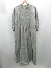 ◇ Θ Simplicite シンプリシテェ 無地 半袖 ロング丈 ワンピース サイズ表記なし カーキ系 レディース E  【1506230026258】