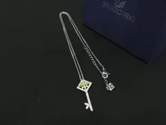 ■新品同様■ SWAROVSKI スワロフスキー キー 鍵 ラインストーン ネックレス ペンダント アクセサリー シルバー系×イエロー系 BP1750